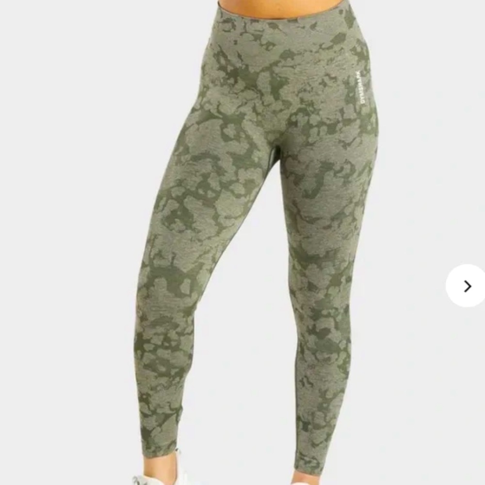 Gymshark Adapt green animal camo seamless leggings, S